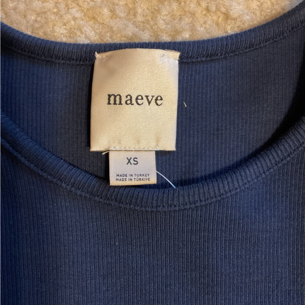 Maeve Anthropologie Bubble Peplum Navy Ink Stretch Tank Top Sleeveless XS NWT - Picture 6 of 13